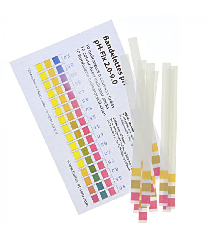 test analyse de PH avec bandelette de couleur , lecture très facile et  accessible à tous , mesure de pH basique ou acide